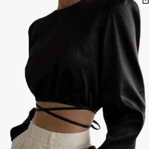 Black Silk Shirt - Size M